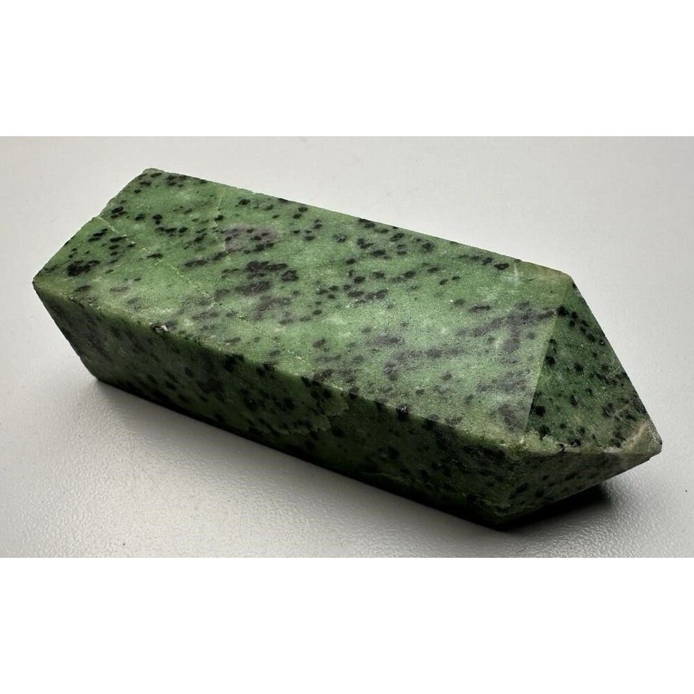 Large Ruby in Zoisite Tower Anyolite Polished Green Crystal Point ~4.8”